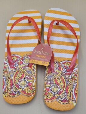 Juncture Women's Yellow & Pink‎ Patterned Sandals